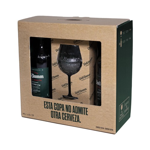 Estuche de cerveza VOLL DAMM 2 botellas x 66 cl + copa