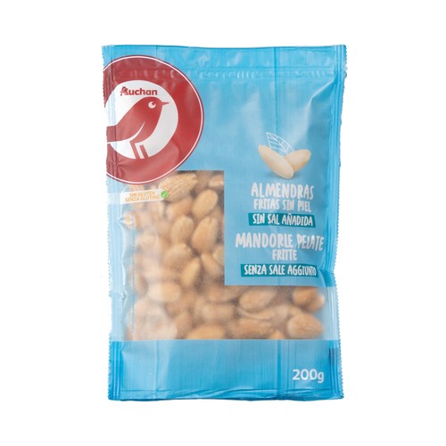 PRODUCTO ALCAMPO Almendras sin piel fritas, sin sal añadida 200 g.