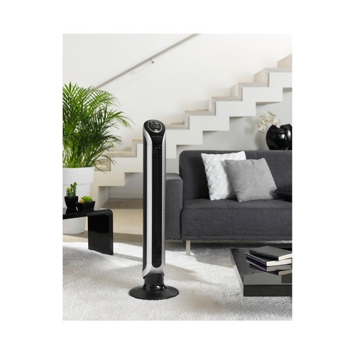 Ventilador de torre ROWENTA Eole Infinite Digital VU6670, potencia 40W, 3 velocidades, temporizador, control remoto , altura 100cm.