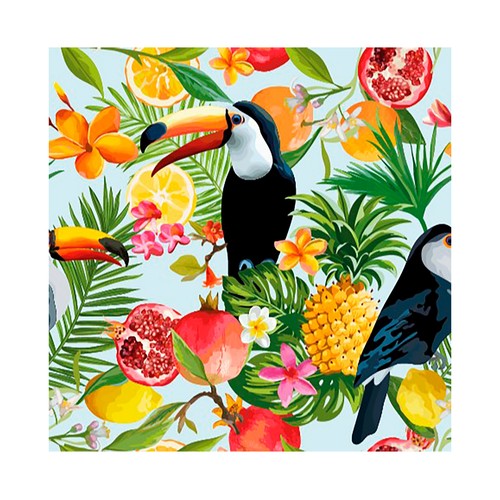 Set de 20 servilletas tropical rojo, 33x33cm, ACTUEL