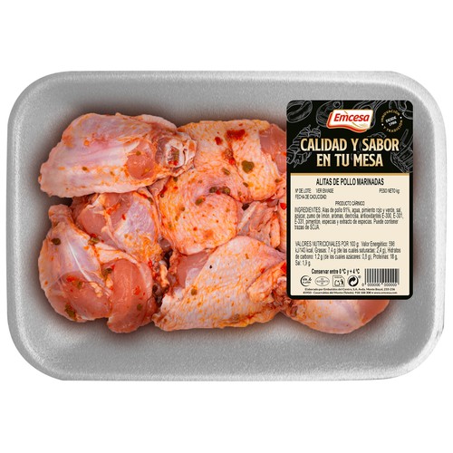 Bandeja con alitas de pollo marinadas EMCESA 800 g