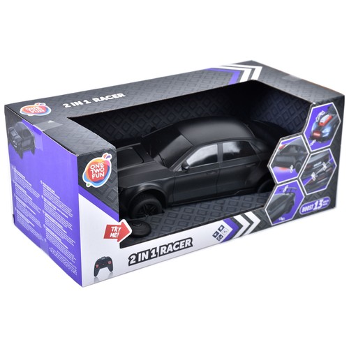 Coche radiocontrol Transformable 2 en 1 Racer con luz y sonido +5 Años ONE, TWO FUN