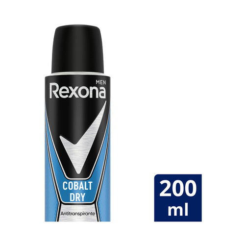 REXONA Desodorante en spray para hombre con secado rápido REXONA Cobalt dry 200 ml.