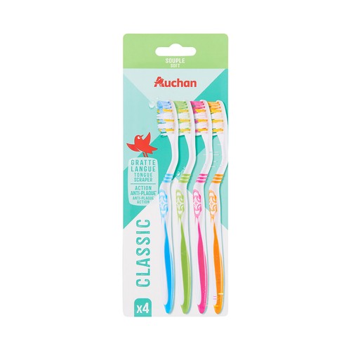 PRODUCTO ALCAMPO Classic Cepillos de dientes con filamentos blandos 4 uds.