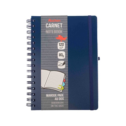 Cuaderno A5 80G 120H Espiral Tp Hojas Cuadricula Papel FSC PRODUCTO ALCAMPO