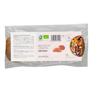 Ahimsa Preparado Vegetal a Base de Seitán en Filetes, Ecológico Ahimsa 230 G. 250 G