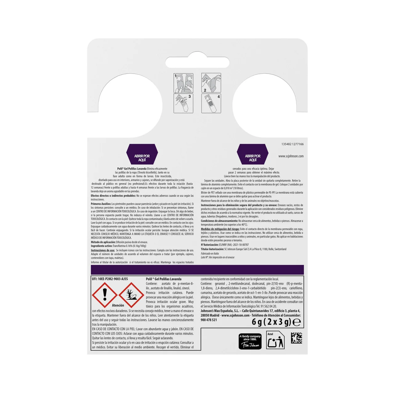 POLIL Gel antipolillas lavanda 2 und