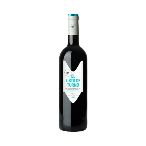 EL LISTO DE TURNO Vino tinto con D. O. Ca. Rioja botella 75 cl.