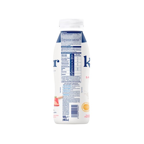 NESTLÉ Kéfir líquido con sabor a fresa, sin azúcares añadidos 499 ml.