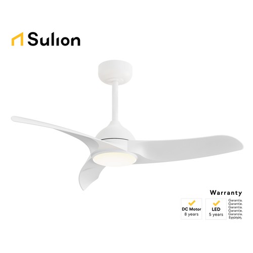 Ventilador de techo SULION TEO L, diámetro 107cm, motor DC, mando a distancia, luz Led regulable.