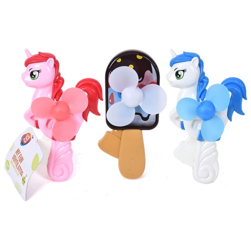 Ventilador de mano con forma de unicornio o helado, ONE TWO FUN ALCAMPO.