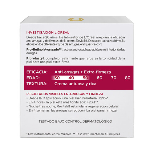 L´ORÉAL PARIS Crema de noche antiarrugas con Pro-Retino L'ORÉAL PARIS Revitalift 50 ml.