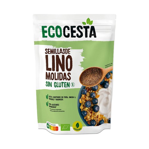 ECOCESTA Semillas de lino ecológicas, molidas y sin gluten 200 g.
