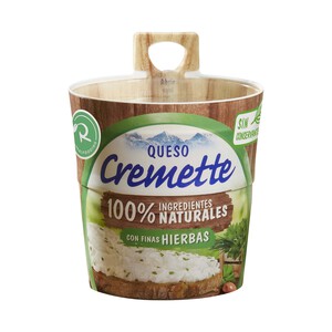 CREMETTE HOCHLAND Queso blando pasteurizado con finas hierbas, 100 % ingredientes naturales 150 g.