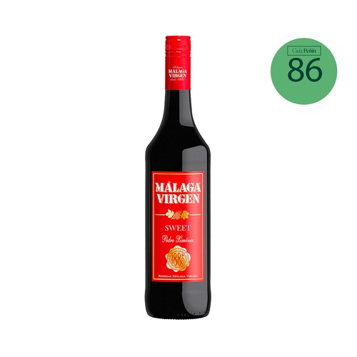 Vino de licor dulce, elaborado con uvas de la variedad Pedro Ximenez MALAGA VIRGEN botella de 75 cl.