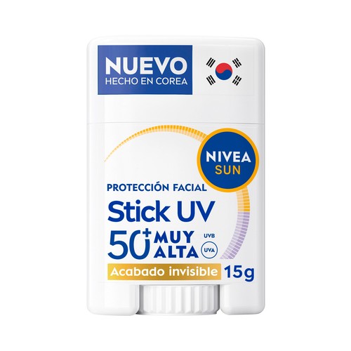 NIVEA Sun Protector solar facial en stick, acabado invisible, con FPS 50+ (muy alto) 15 g.
