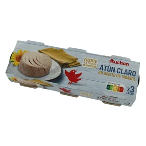 PRODUCTO ALCAMPO Atún claro en aceite de girasol pack 3 uds. x 52 g.