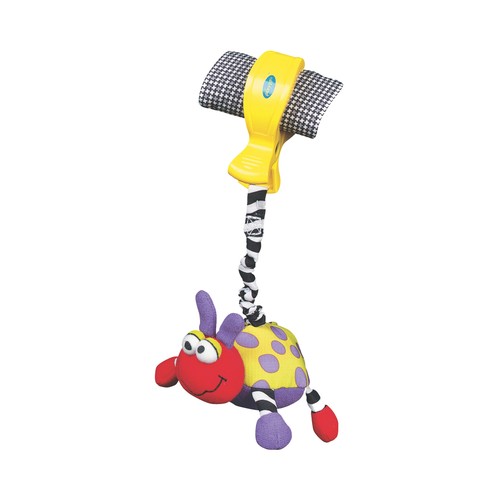 Mariquita de peluche colgante, con broche para fijarla a objetos y superficies, PLAYGRO.