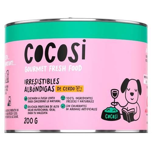 COCOSI Alimento húmedo para perro, mini albóndiga de cerdo - Lata 200g.
