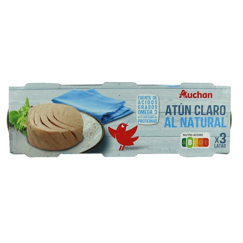 Atún claro al natural PRODUCTO ALCAMPO lata de 56 g. pack de 3 uds.