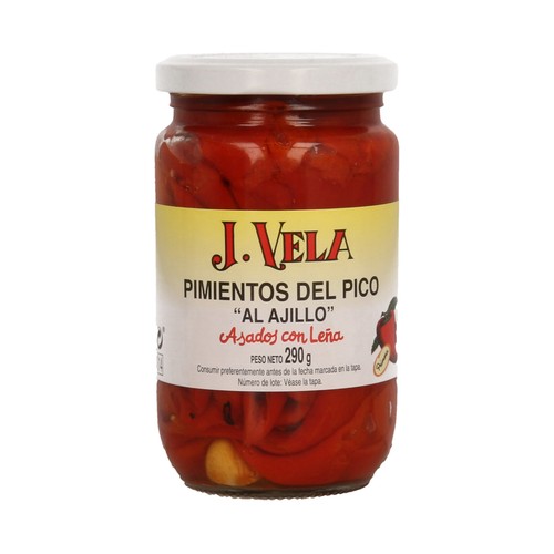 J. VELA Pimientos del pico al ajillo, asados con leña 290 g.
