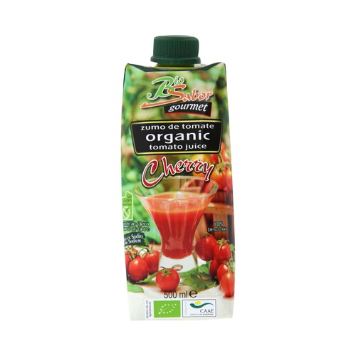 BIOSABOR Zumo de tomate Cherry ecológico BIOSABOR 500 ml.