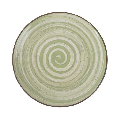 Plato postre 20cm melamina, modelo Loop verde. MONACO