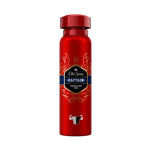 OLD SPICE Desodorante en spray para hombre, sin sales de aluminio OLD SPICE Captain 150 ml.