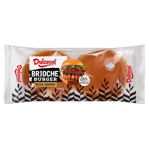 DULCESOL Pan burguer brioche 4 uds. 350 g.