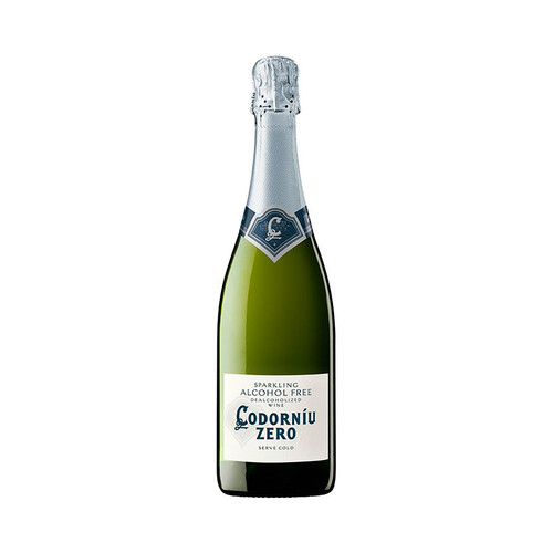 Vino blanco espumoso sin alcohol CODORNIU Zero botella de 75 cl.