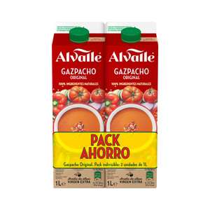Imagen de ALVALLE Gazpacho receta original, elaborado con ingredientes 100% naturales 2 x 1 l.