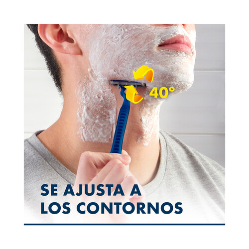 GILLETTE Cuchilla de afeitar desechable con cabezal pivotante de triple hoja GILLETTE Blue 3 smooth 16 uds