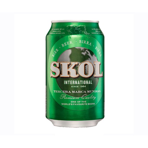 Cerveza SKOL lata de 33 cl.