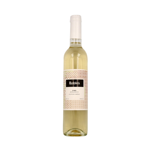 Vino fino ecológico ROBLES botella de 50 cl.