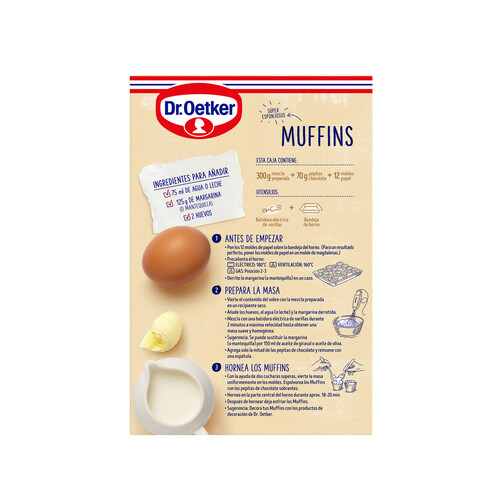 DR. OETKER Preparado para muffins Dr. OETKER 370 gr,