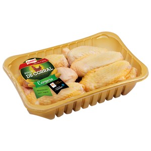 Alitas limpias y con piel de pollo de corral Bandeja