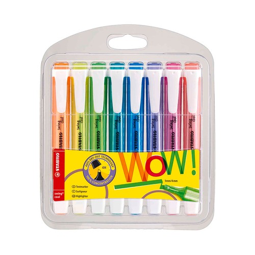 Estuche 8 marcadores fluorescentes STABILO Swing cool