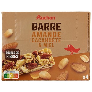 Imagen de PRODUCTO ALCAMPO Barritas de cereales, almendra, cacahuete y miel 120 g.