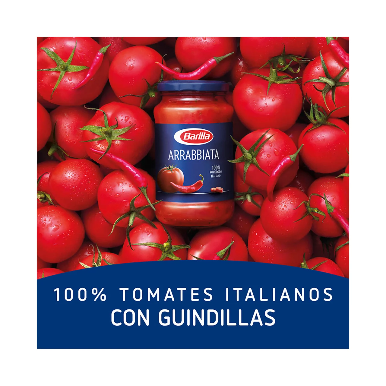 BARILLA Salsa Arrabbiata con base de tomate y pimientos rojos BARILLA 400 g.