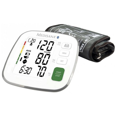 Tensiómetro de brazo MEDISANA BU 540 CONNECT, pantalla fácil lectura, indicador arritmias.