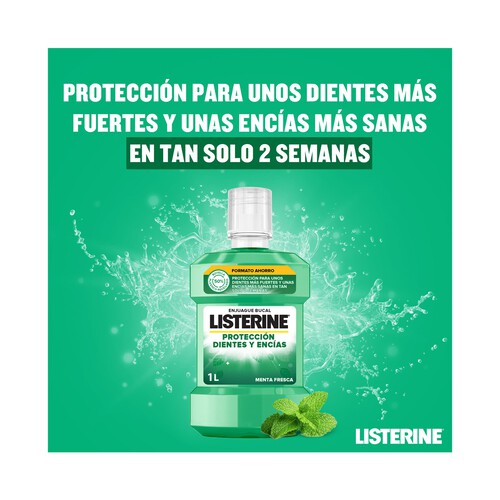 LISTERINE Enjuague bucal de uso diario, son sabor a menta fresca, para el cuidado de dientes y encías LISTERINE 1 l.