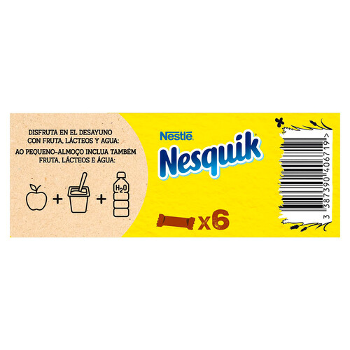 NESTLÉ Barritas de cereales con chocolate NESTLÉ NESQUIK 6 uds. x 25 g.