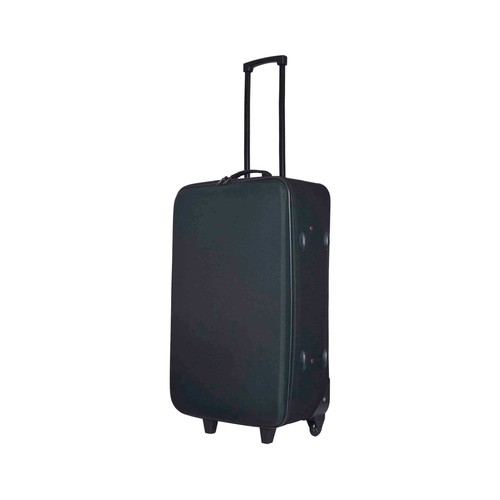 Maleta mediana flexible con 2 ruedas, de poliéster, color negro, 69cm PRODUCTO ECONÓMICO ALCAMPO.