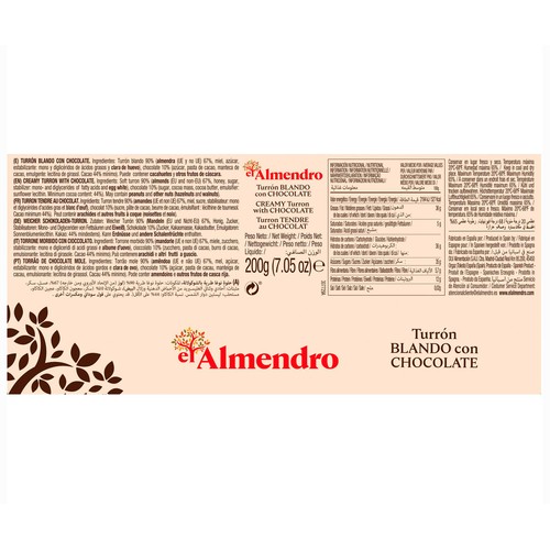 EL ALMENDRO Turrón blando con chocolate 200 g.