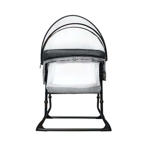 Minicuna plegable Trip, color gris, ASALVO.
