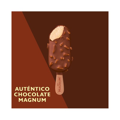 MAGNUM de Frigo Mini bombón helado de vainilla recubierto de chocolate con leche y almendras 6 x 60 ml.