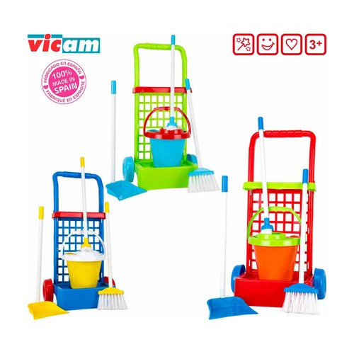 Carrito con Accesorios de Limpieza VICAM.