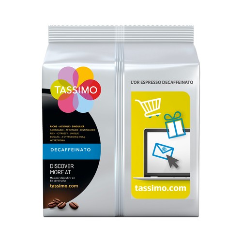 TASSIMO L"OR Café en cápsulas espresso descafeinado, 16 uds