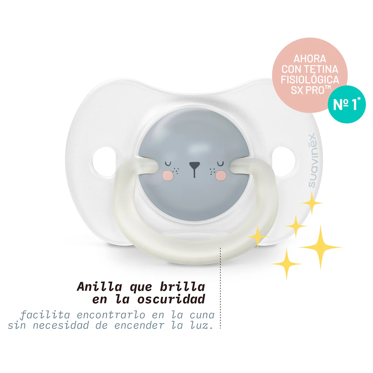 Nignt & day Chupete con tetina fisiológica de silicona, de 0 a 6 meses 2 uds.