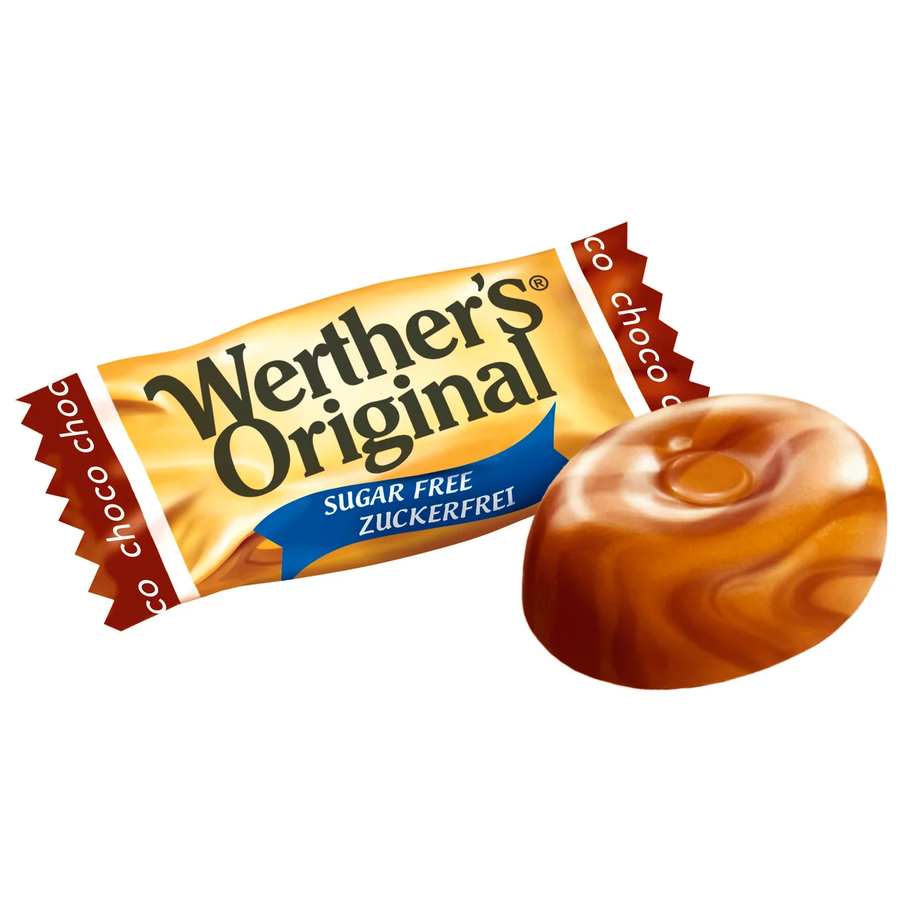 WERTHER"S ORIGINAL Caramelos sabor a chocolate sin azúcar 60 gr.